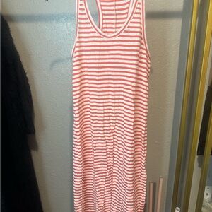 J. Crew Ref and White Striped Midi Dress